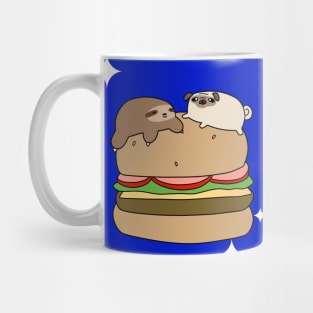 "Thinking of You" Sloth and Pug Burger Mug